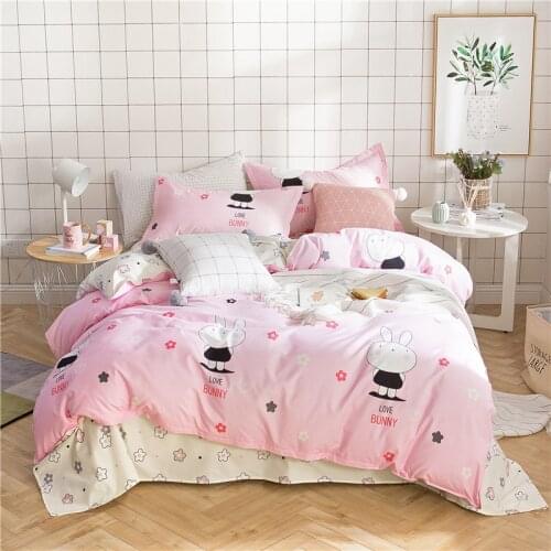 Baby Bonny Bedding Set Whit Ground With FloerwDuvet Cover Set Pillowcase Home Textiles 2/3pcs Bed Linen King Queen Size Dropship