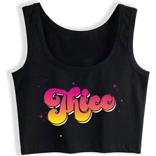 Crop Top Sport Thicc Big Ass Girls Bbw Street Vintage Print Tops Women