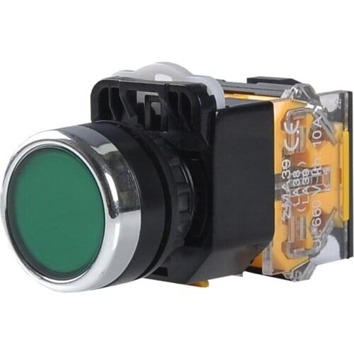 LA38-11BN Self-resetting Push Button Switch Silver Contacts Switch Green Button