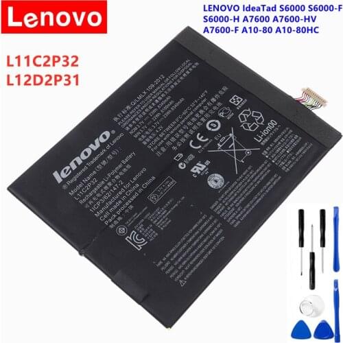 Lenovo Original Battery L11C2P32 L12D2P31 6340mAh For IdeaTad S6000 S6000-F S6000-H A7600 A7600-HV A7600-F A10-80 A10-80HC