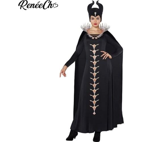Reneecho Adult Maleficent Costume Maleficent Mistress of Evil 2019 Cosplay Angelina Jolie Dress Purim Carnival Costume