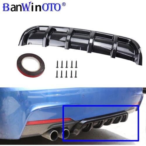 Car Modification Universal Spoiler Chassis Fin Shark Fin Bending Insert Rear Bumper Diffuser High Quality ABS Material BANWINOTO
