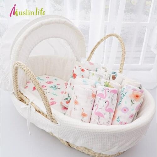 Muslinlife 2017 Newest Newborn Baby Swaddle Wrap Super Soft Crib Sleeping Blankets 120*120cm for 0-3T