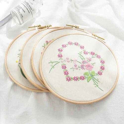3D DIY Embroidery Materials Package Plant Heart Handcraft Embroidery Kits For Beginners Embroidery Frame bordado Sewing Set