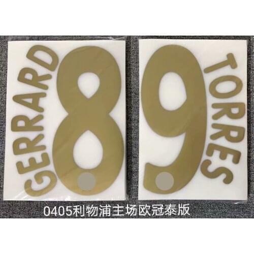 Super A Retro Liverpool 2004 2005 GERRARD TORRES number font print, Hot stamping patches badges