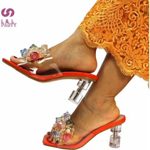 2021 Summer New Coming Specials Pumps in Orange Color High Quality Comfortable Heels for Wedding Party