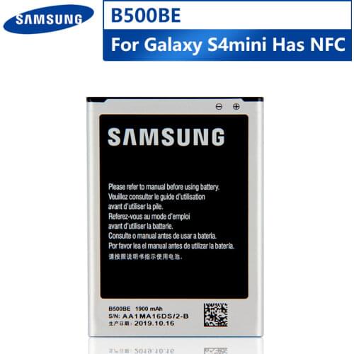 Original Replacement Phone Battery B500BE For Samsung GALAXY S4 Mini I9190 I9192 I9195 I9198 B500AE With NFC 4Pins 1900mAh