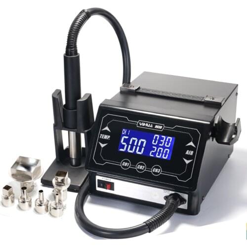 LCD Touch Screen Soldering Station YIHUA 993D Hot Air Gun Solder Blower 1300W BGA Rework SMD Soldering