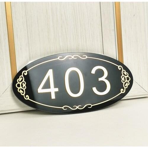 House Number Details About Personalised House Address Plaque Number Signs Oval Shape Door Plates Door Sign Hotel Office Number