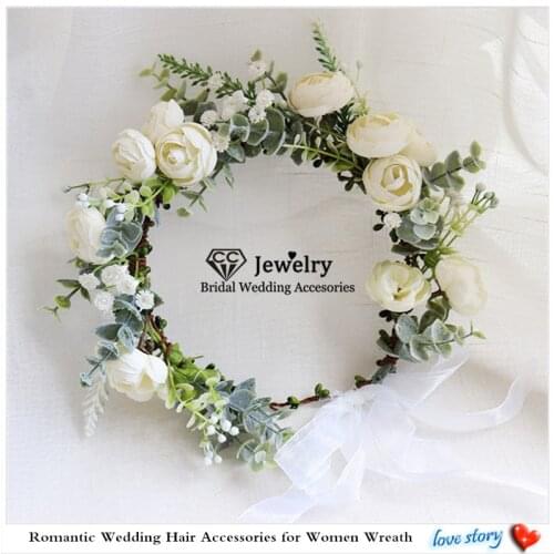 CC Garland Flower Headband Hairban Wedding Hair Accessories for Women Bridal Crown Bohemian Style Crowns Jewellry Hairwear mq046