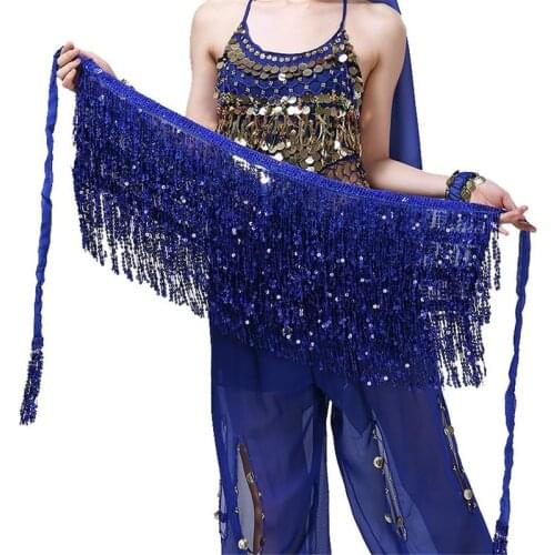 WomenS Clothing Belt Accessories 4 Rows Belly Dance Hip Scarf Sequin Belt Sequin Tassel Waist Chain For Festival Performances