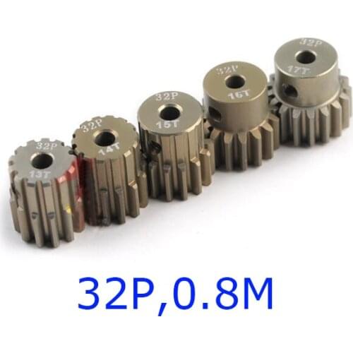 32P 0.8M Motor Gear 13T/14T/15T/16T/17T High Precision Pinion 3.175mm Shaft Hole Diameter for DIY RC Car Model