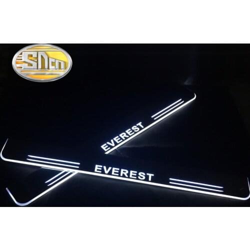 SNCN 4PCS Car LED Door Sill For Ford Everest 2015 2016 2017 2018 Ultra-thin Acrylic Dynamic LED Welcome Light Scuff Plate Pedal