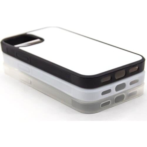 TPU+PC For iPhone 12 Mini Pro Max 2D sublimation Rubber Case Silicone Cover Printing Heat Press Transfer with White Metal Insert