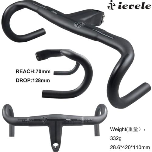 Ievele Cycling Handlebar full Carbon Road Bike Handlebars Integrated Handlebar With Stem 28.6mm 31.8mm Carbon Road Handlebar