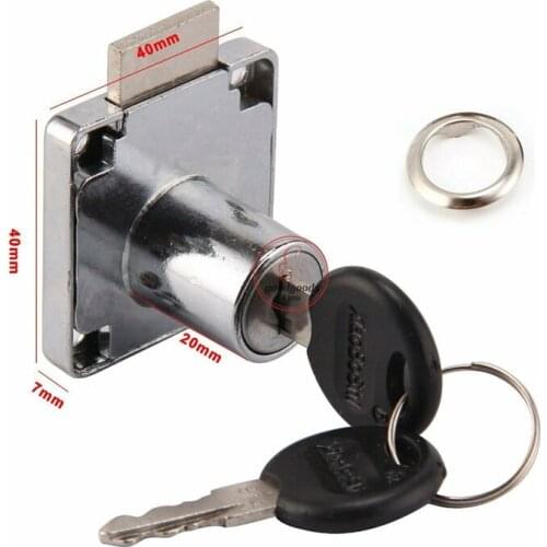 Mailbox Desk Drawer Cabinet Lock Dead Bolt Showcase Box Cupboards w/Two Keys