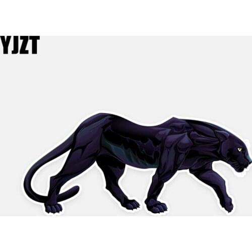 YJZT 15.5CM*7CM Black Panther Animal Leopard PVC Motorcycle Car Sticker Decal 5-0700