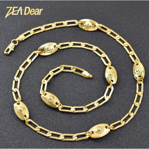 ZEA Dear Jewelry 2021 Trendy Jewelry Findings Round Necklace Pendant For Women Link Chain Copper Necklaces For Birthday Wedding