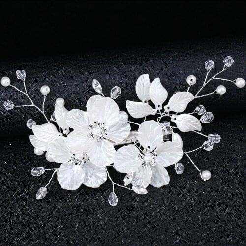 White Flower Hairpins Chinese Style Cute Vintage Wedding Headdress Hanfu Clothing Accessories for Girls LL@17