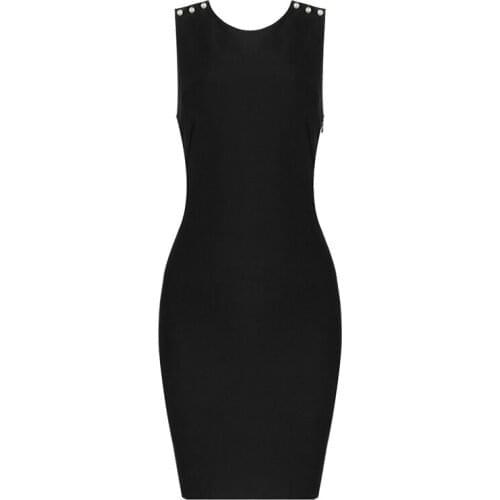 Elegant Dresses For Women Sexy Bodycon Beading Bandage Dress 2021 New Summer Sleeveless Party Club Celebrity Mini Dresses