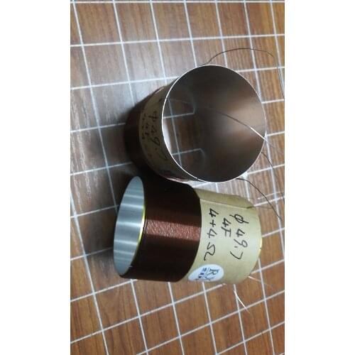 1 pcs ID: 49.7mm horn voice coil woofer bass speaker 4 layer Double group coil 4+4 ohm