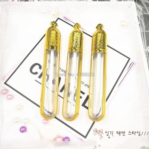 10/30pcs Top Grade Gold Crown Lip Gloss Tubes, Plastic Empty Cosmetic Lip Oil Refillable Containers,Mini Portable Lipgloss Tube