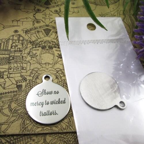 20pcs--"show no mercy to wicked traitors."stainless steel charms styles for choosing DIY Charms Bible gold sentence