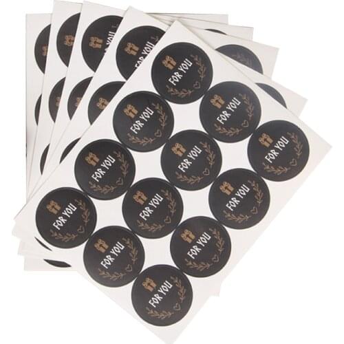 1200pcs for you Seal Sticker Round Sticker Self-Adhesive stickers DIY Gifts Posted Baking Decoration Black Package Label
