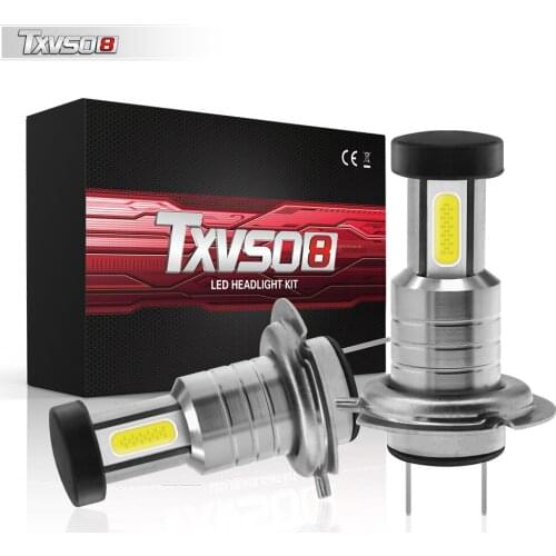 2 Pieces TXVSO8 M7 Max Car LED Headlight H7 LED Bulb 6000k 26000LM 110W Cool White Light 360 Degree Full Aluminum