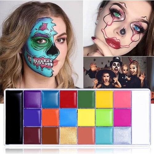20 Color Face Body Paint Large Non Toxic SFX Face Makeup Palette