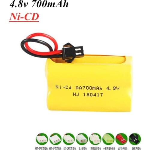 700mah 4.8v Rechargeable Battery 4* AA Battery Pack For Rc toys Cars Boats Guns Tanks Robots Model 4.8v Ni-cd Battery 1pcs