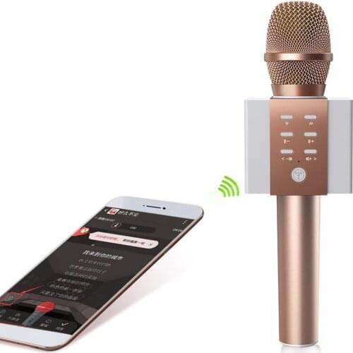 Wireless Karaoke Microphone Bluetooth Speaker 2-in-1 Handheld Singing Recording Portable KTV Player for iOS Android Tablet PC