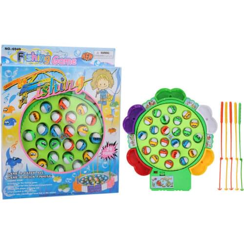 Kids Fishing Toys Electric Rotating Fishing Play Game Musical Fish Plate Set Magnetic Outdoor Sports Toys For Children Gifts