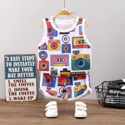 Kids Boys Sports Basketball Clothes Suit Summer Childrens Leisure Vest Shorts 2pcs Toddler Boy Short Sleeve Quick Drying Suit