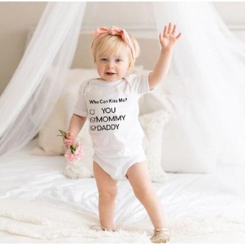 Who Can Kiss Me Baby Girls Clothes Unicorn Cute Clothing Unisex Baby Boys Clothes Short Sleeve Baby Bodysuits Roupas De Bebe