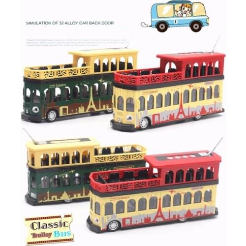 1:28 Double-decker sightseeing bus,high simulation Vintage bus model,toy vehicles,metal diecasts,flashing&musical,free shipping