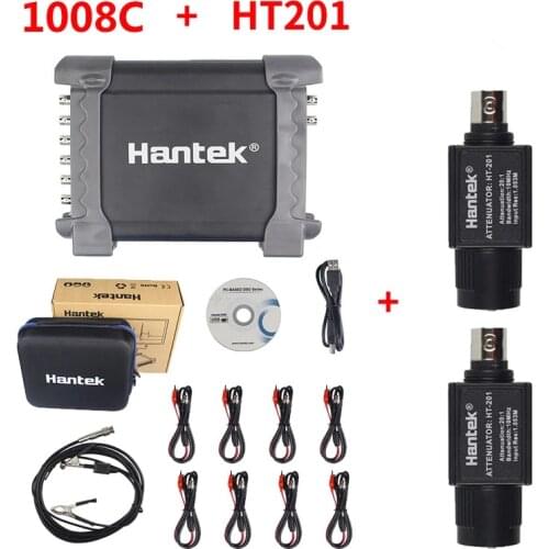 Hantek 1008c Automotive Oscilloscope/DAQ/Programmable Generator Handheld 8 Channels USB Oscilloscopes with Auto Ignition Probe