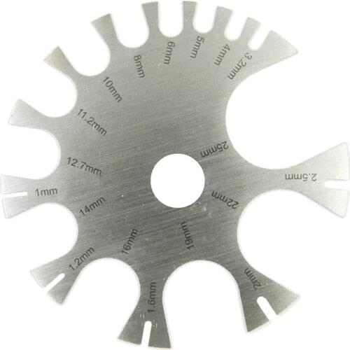 Piercings Gauge, Stainless Steel Body Jewelry Piercings Gauge Measurement Wheel Measures 18G-0G, Gauge Ruler