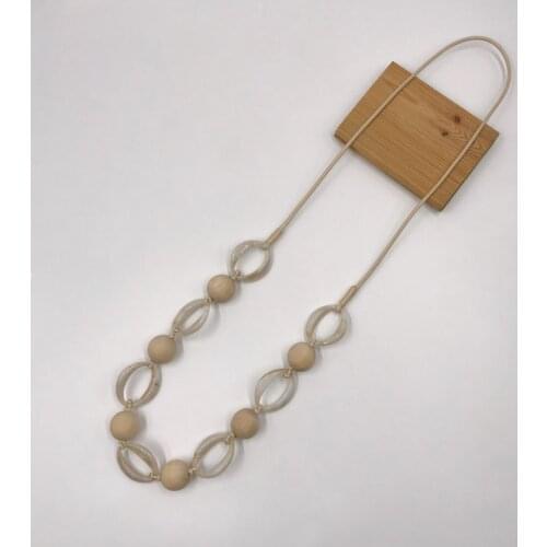 Kara&Kale Boho Fashion Jewelry Sweater Chain Long Necklace Natural Color Acrylic&Wood Beads Earthy Necklace Women Accessories