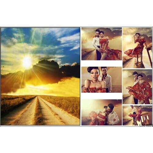 Beautiful Raise Kids Photography Backdrops Long Road for Distance Newborn Baby Photo Background Custom Wedding Backdrops