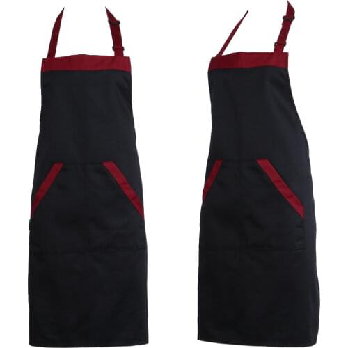 Kitchen Bib Cooking Apron Stripe BBQ Baking Waterproof for Woman Men Chef Waiter Cafe Shop Adult with Two Pockets