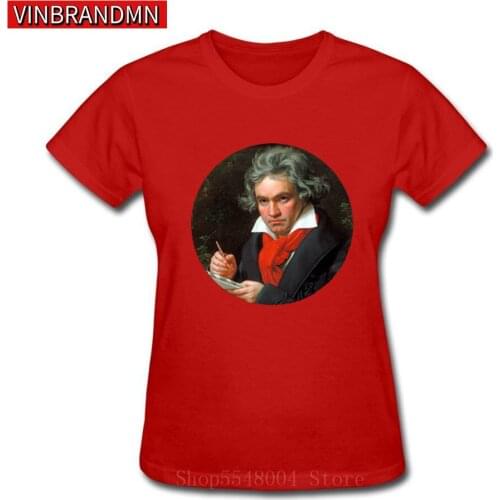 Ludwig Van Beethoven Composer Portrait T-Shirt Women Famous Worldwide Musican Hipster Tees Great Composer Tshirt Female T Shirts