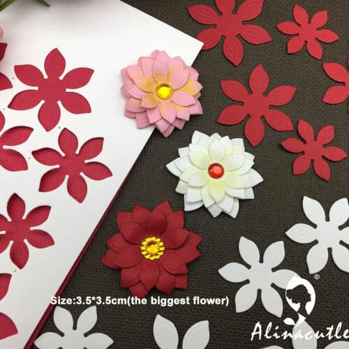 Alinacutle METAL CUTTING DIES Cut 5pc Flowers Scrapbook Paper Craft Album Card Punch Knife Art Cutter Die