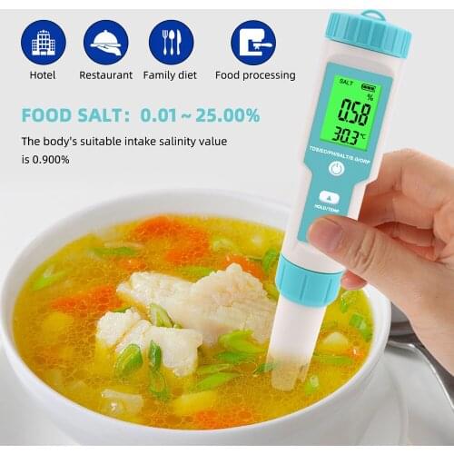 7 in 1 PH/TDS/EC/ORP/S.G/Salinity/Temperature Multi-Parameter Pocket Water Quality Tester Electrode Replaceable C-600 PH Meter