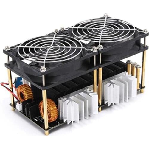 2000W 50A ZVS Induction Heating Board Module 12-48V Flyback Driver Heater with Tesla Coil and Cooling Fan