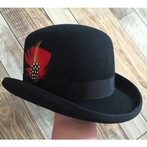 Derby Hat/ Mens Wool Vintage Traditional Bowler Felt Hat / Cabaret Chaplin Sherlock Watson Hat