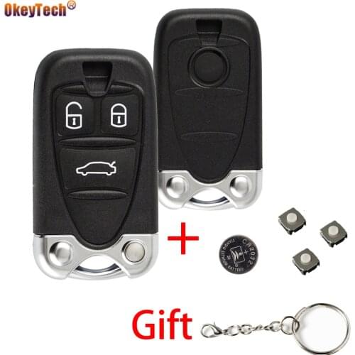 OkeyTech 3 Buttons Remote Key Shell Car Case Fob For Alfa Romeo 159 Brera 156 Spider Replacement Insert Blade Auto Accessories