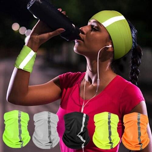 Outdoor Motorcycle Headscarf Reflective Strip Cycling Bandana Multifunction Seamless Face Mask Magic Scarf Reflective Bandanas