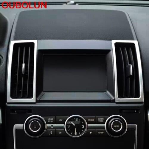 OUBOLUN 6pcs For Land Rover Freelander 2 LR2 2012-2015 Sport Chrome Inner A/C Air Condition Vent Outlet Bezel Cover Molding Trim