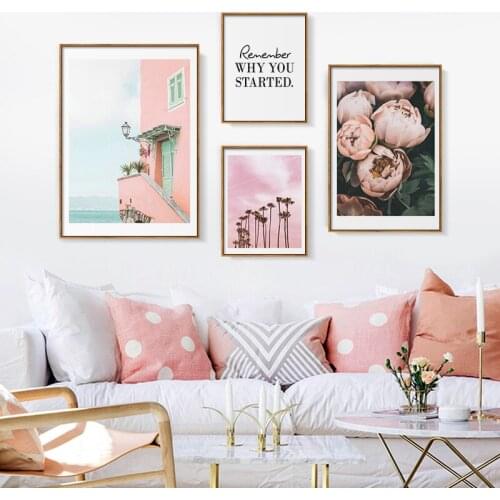 Landscape Canvas Poster Nordic Decoration Flower Rose Wall Art Print Painting Decorative Picture Scandinavian Home Decor Aisle